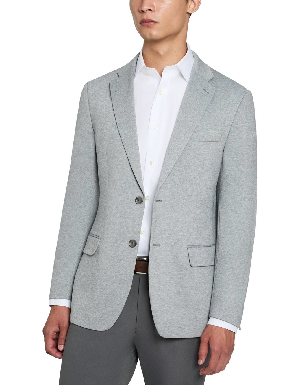 Light Gray Men's Tailored Blazer - Classic Formal Jacket